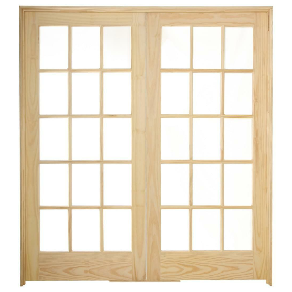 6/0x6/8 15 Lite Pine Prehung Interior French Door